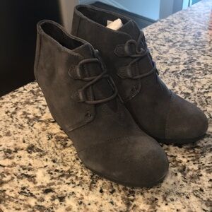 TOMS Lace-Up Wedge Bootie